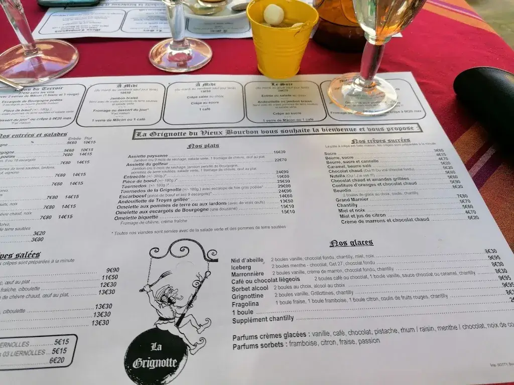 Menu_restaurant La Grignotte du Vieux-Bourbon_Bourbon-Lancy_image_2