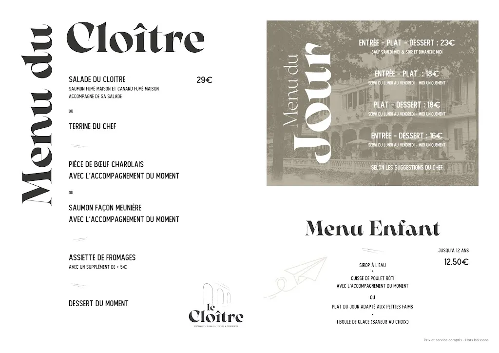 Menu_Restaurant du Cloître de Bourbon-Lancy_Bourbon-Lancy_image_2