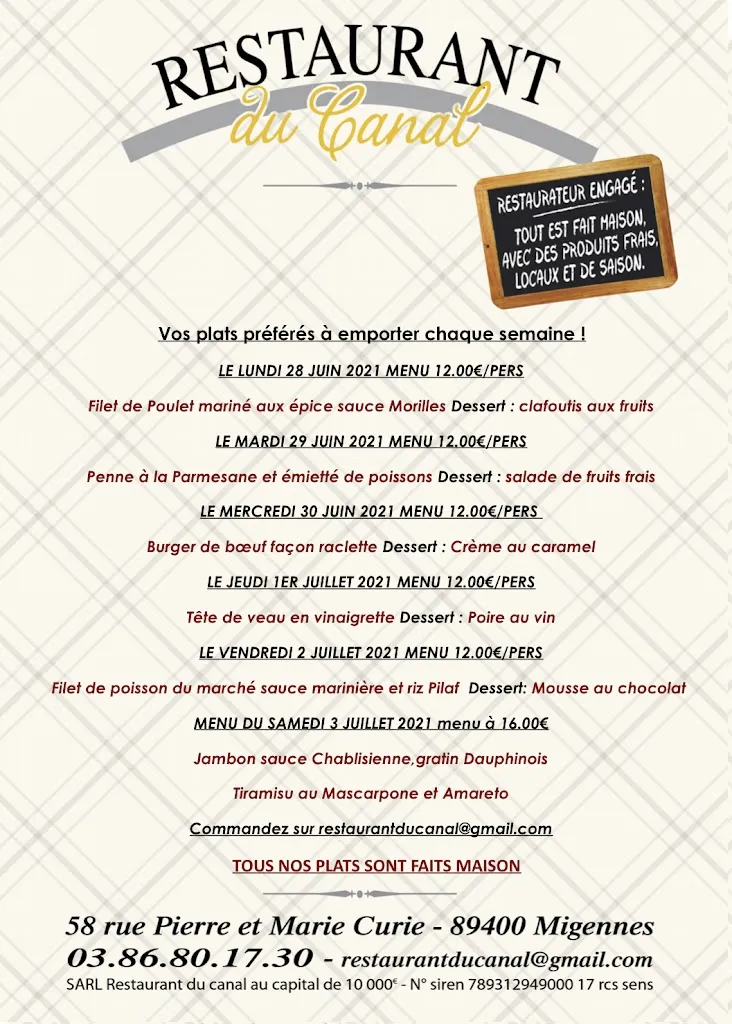 Menu_Restaurant du canal_Migennes_image_4