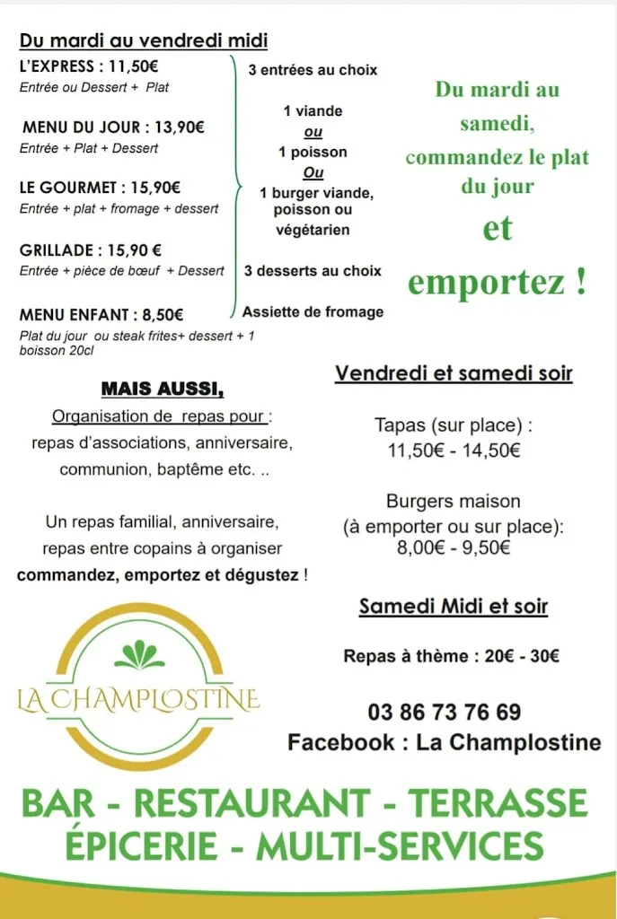 Menu_La Champlostine Bar Restaurant Épicerie_Champlost_image_2