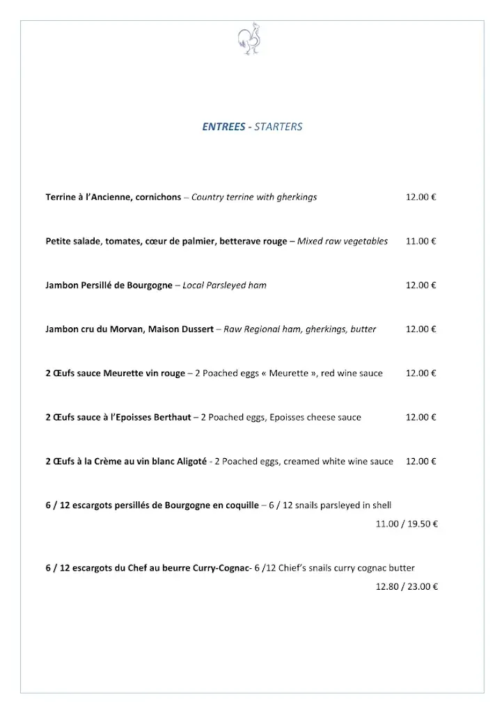 Menu_Restaurant Au Coq Bleu - Beaune_Beaune_image_3
