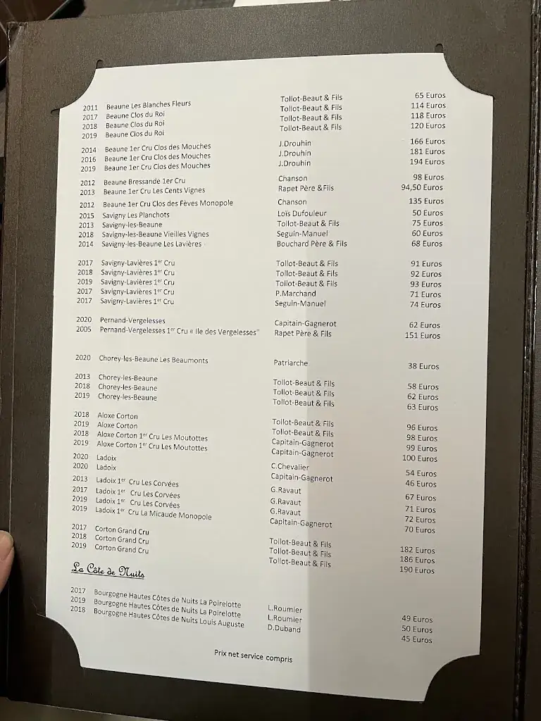 Menu_Restaurant le cheval Noir_Beaune_immagine_2