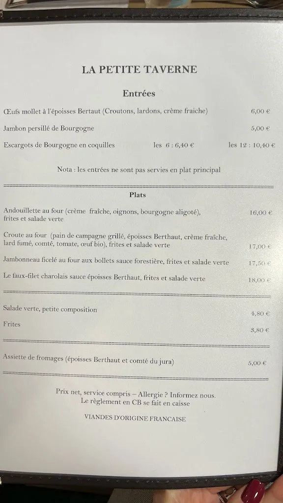 Menu_La Petite Taverne_Beaune_image_2