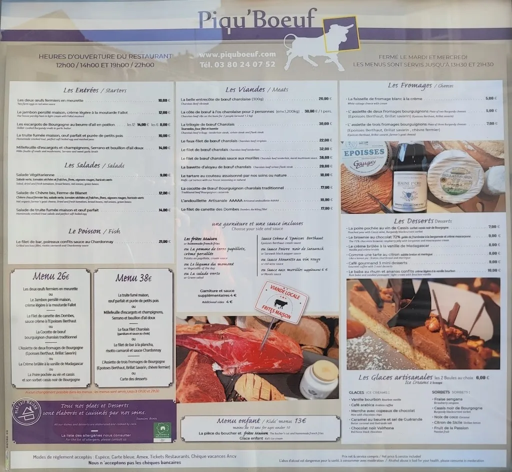 Menu_Piqu'Boeuf - Restaurant Beaune - Spécialités viande grillée au feu de bois_Beaune_image_2