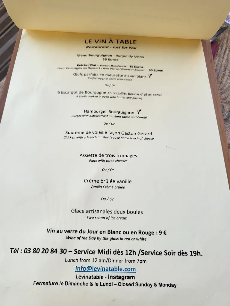 Menu_LE ViN A TABLE_Beaune_image_1