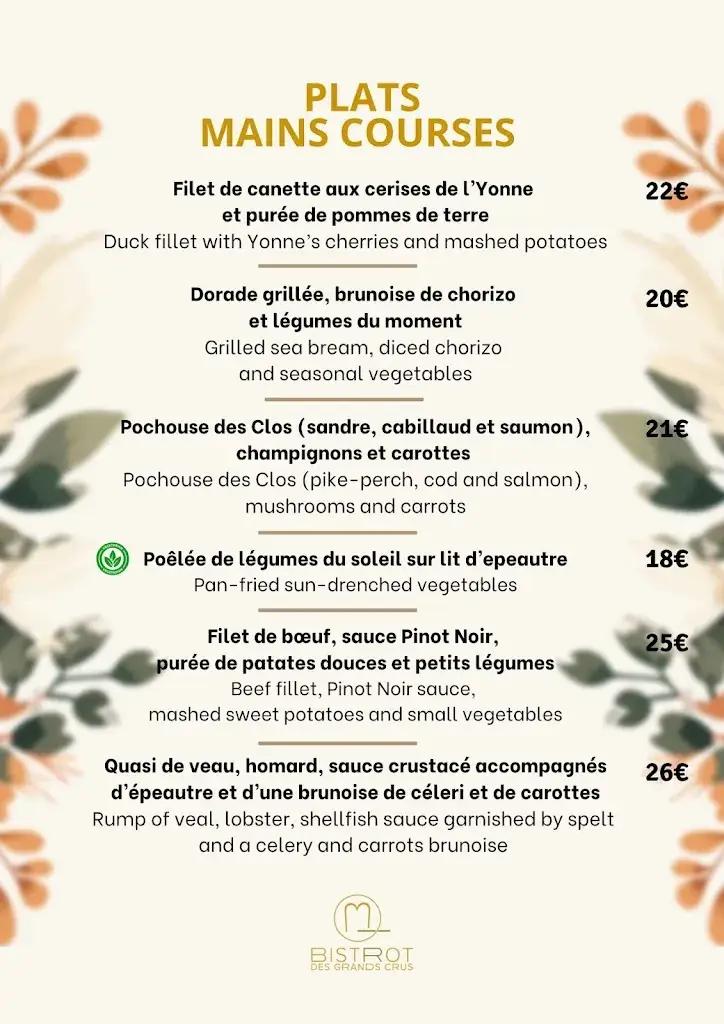 Menu_BISTROT DES GRANDS CRUS_Chablis_image_1