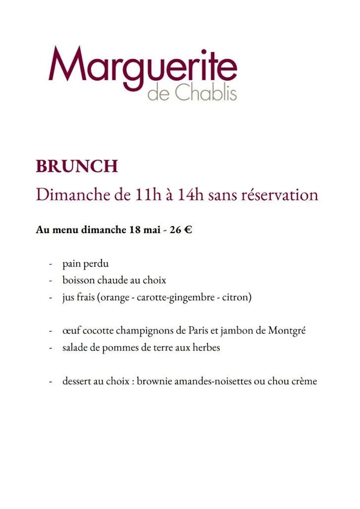 Menu_Marguerite de Chablis_Chablis_image_1