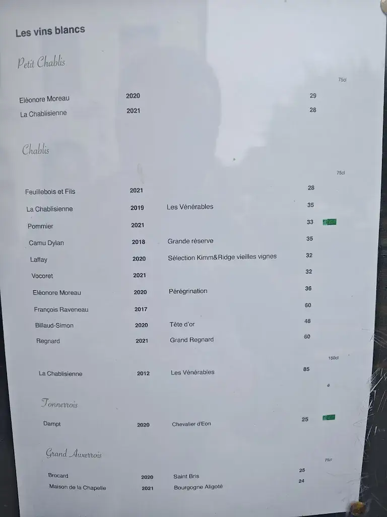 Menu_Kimm & Ridge. | Restaurant_Chablis_image_2