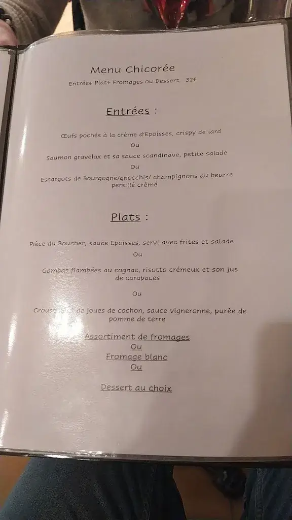 Menu_Restaurant la chicorée ( CHAGNY 71150)_Chagny_immagine_2