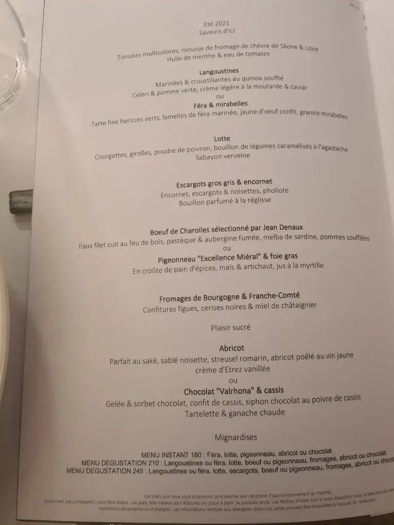 Menu_Restaurant Le Chagny_Chagny_image_1