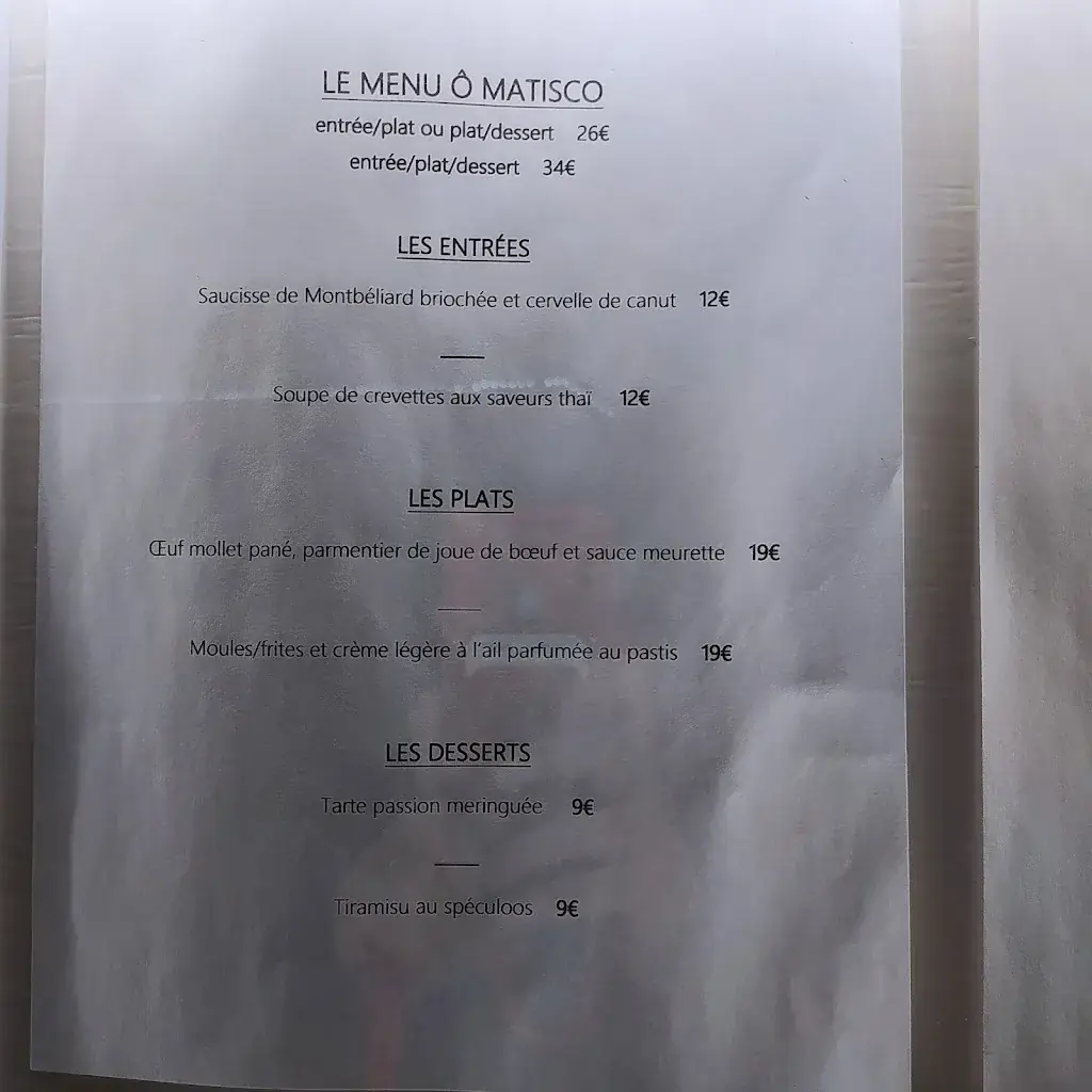 Menu_Ô Matisco_Mâcon_image_1