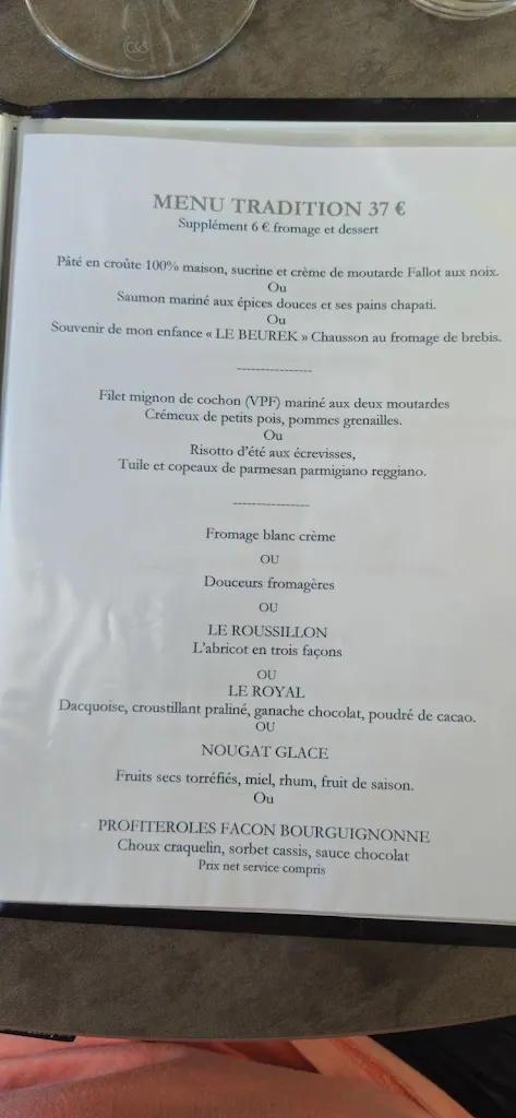 Menü_Restaurant bar le sevanol_Chauffailles_Bild_1