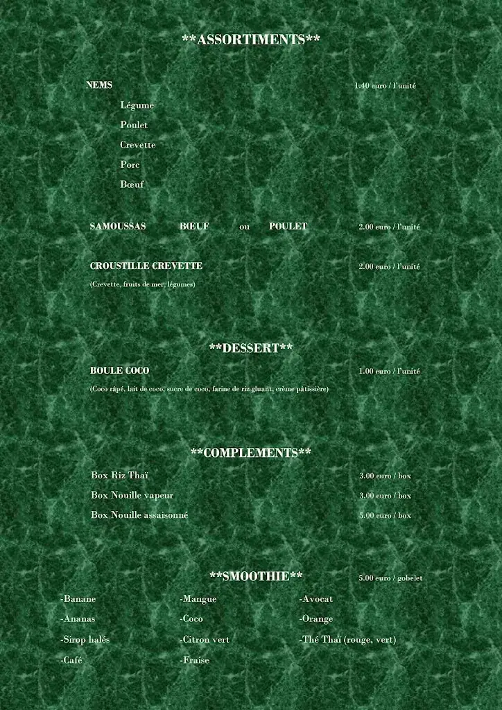 Menü_Baï Maï Thaï_Chauffailles_Bild_2