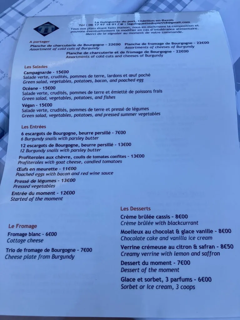 Menu_La Guinguette du Port_Châtillon-en-Bazois_image_1