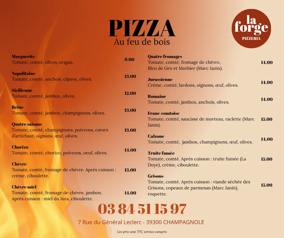 Menu_La Forge Pizzeria_Champagnole_image_2