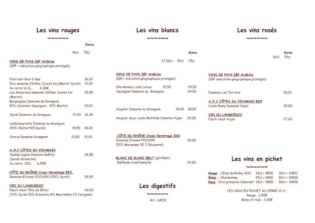 Menu_Le Bistrot de Manon_Aubenas_image_3