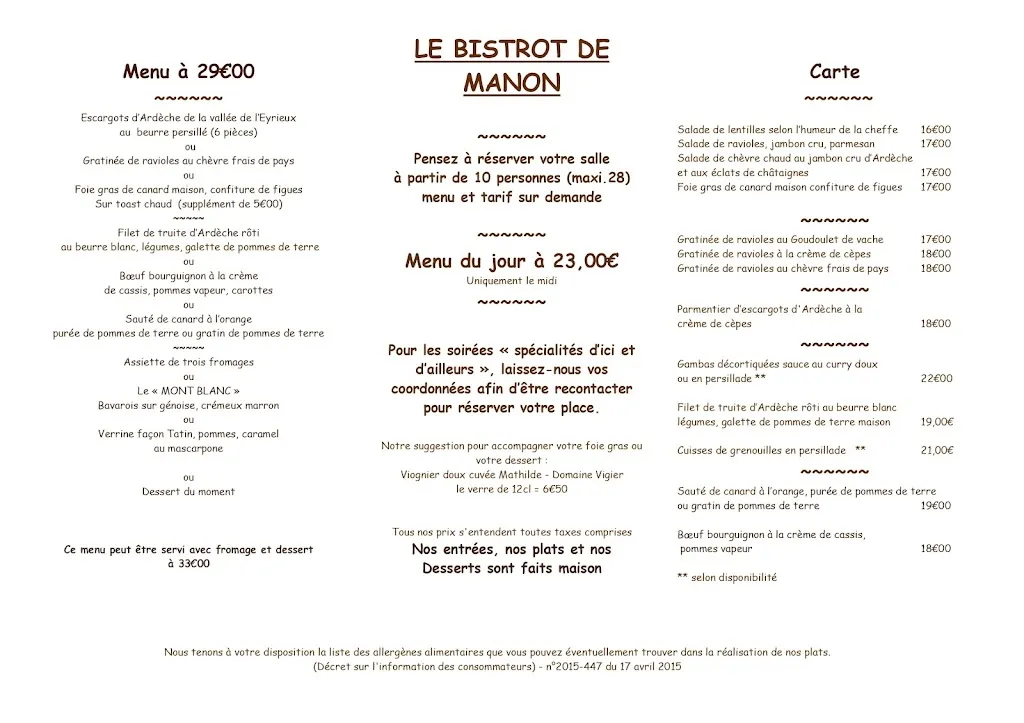 Menu_Le Bistrot de Manon_Aubenas_image_4