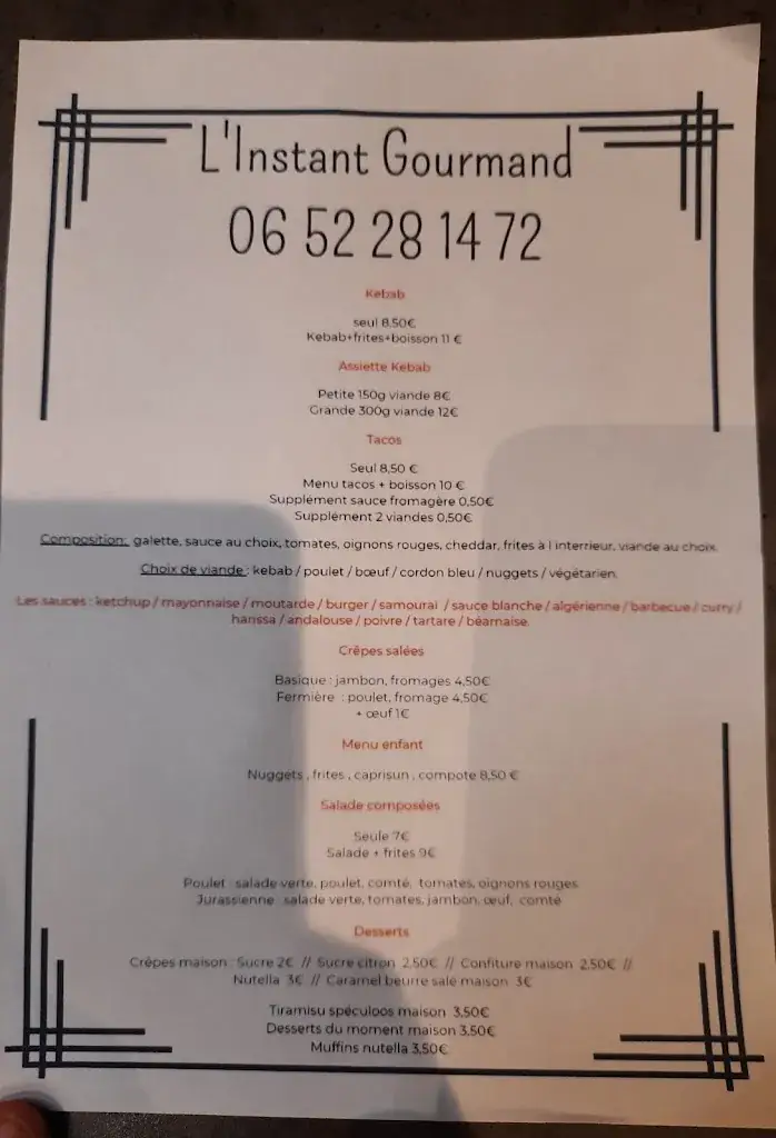 Menu_L'instant gourmand_Clairvaux-les-Lacs_image_1