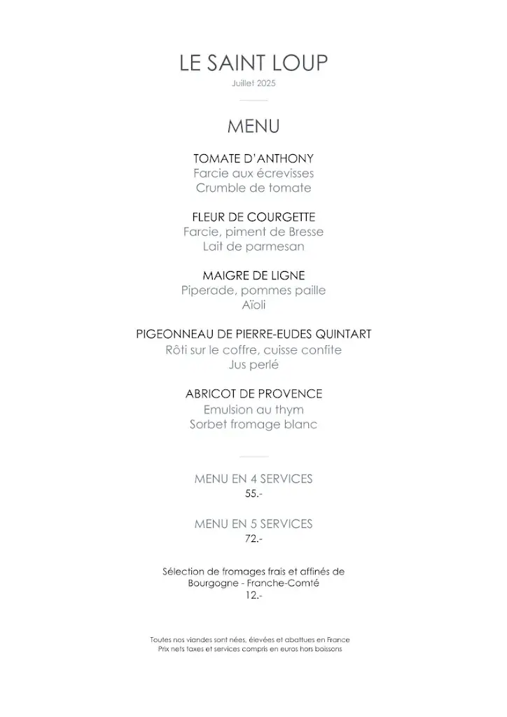 Menu_Restaurant Le Saint Loup_Saint-Loup-de-Varennes_immagine_2