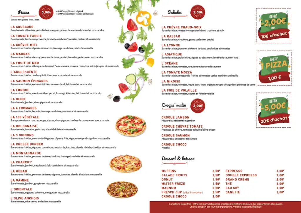 Menu_Jimmy V pizzas et salades à volonté_Chalon-sur-Saône_image_1