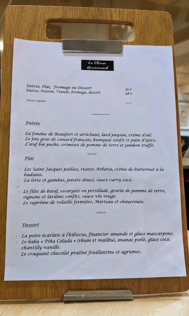 Menu_Le Clown Gourmand_Chalon-sur-Saône_immagine_2
