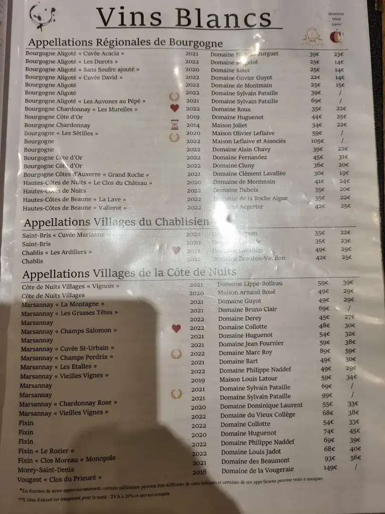 Menu_Restaurant et Caviste 