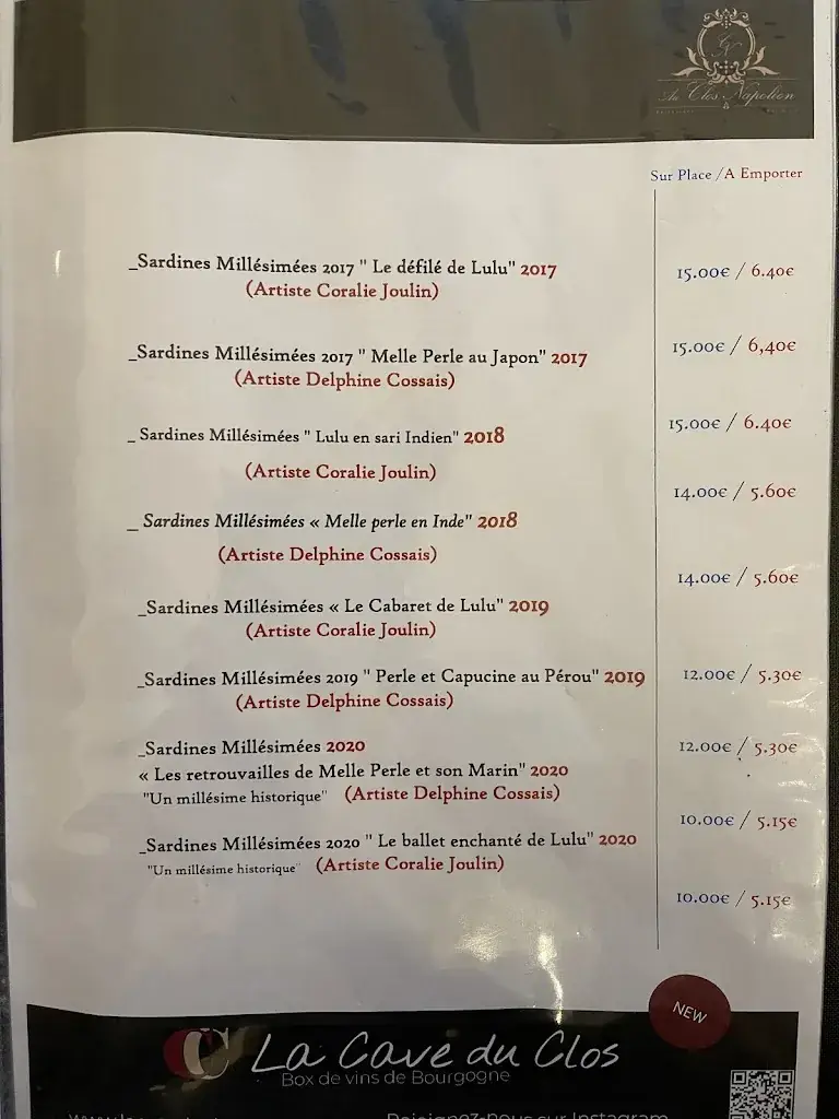 Menu_Restaurant et Caviste 