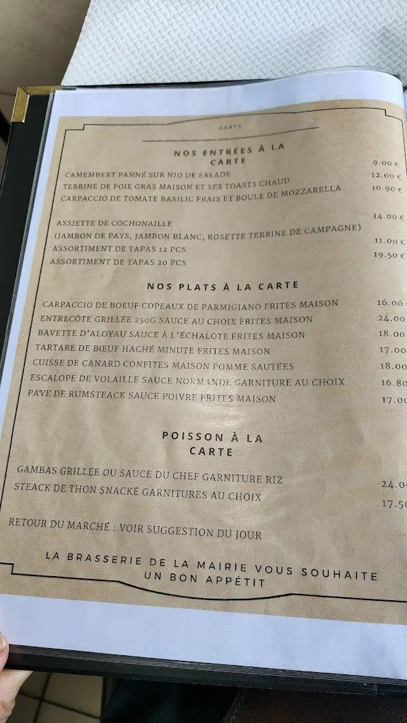 Menu_Brasserie de la Mairie_Champigny-sur-Marne_image_1