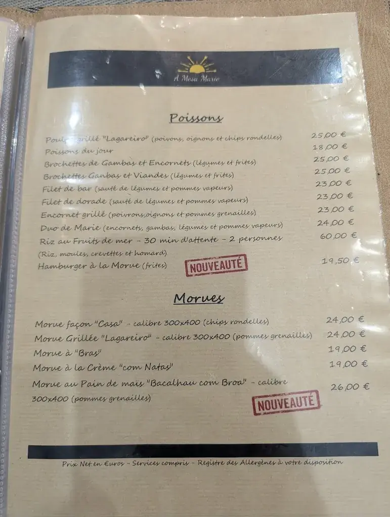 Menu_A Mesa Marie_Champigny-sur-Marne_image_1