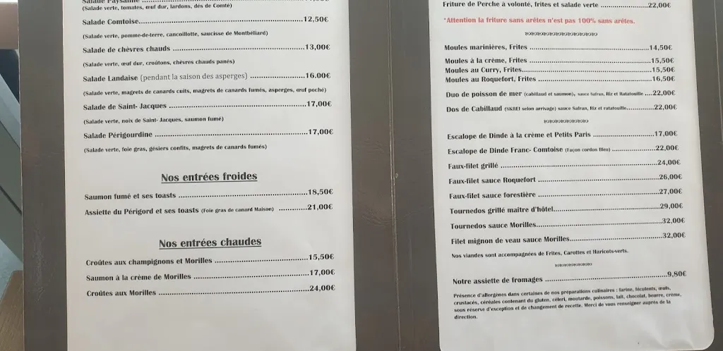 Menü_Restaurant de la rive_Voujeaucourt_Bild_1