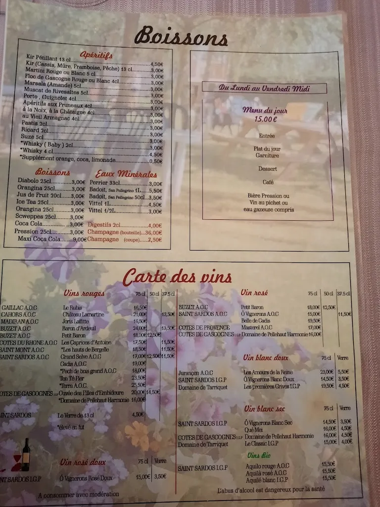 Menu_Auberge de la Gimone-Restaurant français_Beaumont-de-Lomagne_image_2