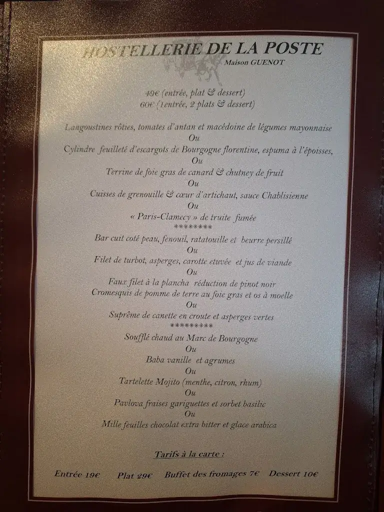 Menu_Restaurant @ Hostellerie de la Poste_Clamecy_image_2