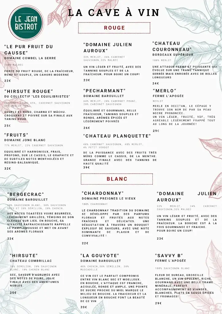 Menu_Le Jean Bistrot_Périgord_image_2
