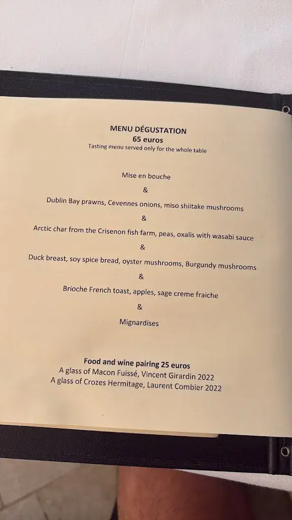 Menu_The Garden of the bells_Dijon_image_2