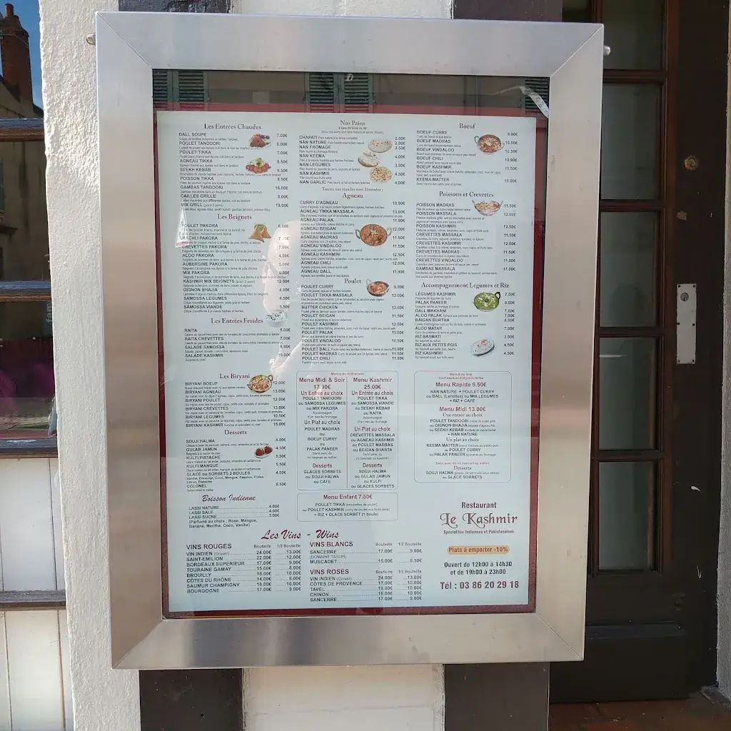 Menu_Le Kashmir_Cosne-Cours-sur-Loire_image_2