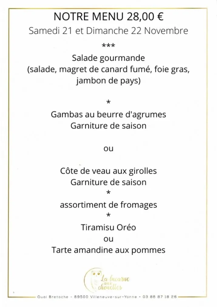 Menü_Restaurant La Lucarne aux Chouettes_Villeneuve-sur-Yonne_Bild_1