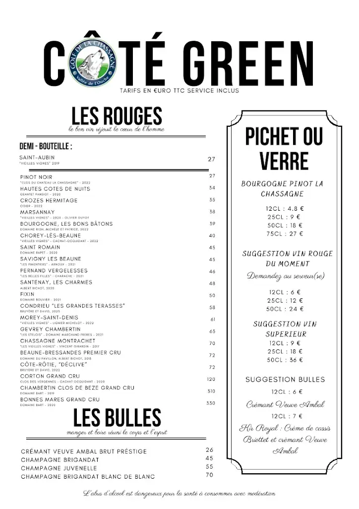 Menü_Côté Green Restaurant | Dijon - Mâlain Vallée De L' Ouche_Sainte-Marie-sur-Ouche_Bild_1