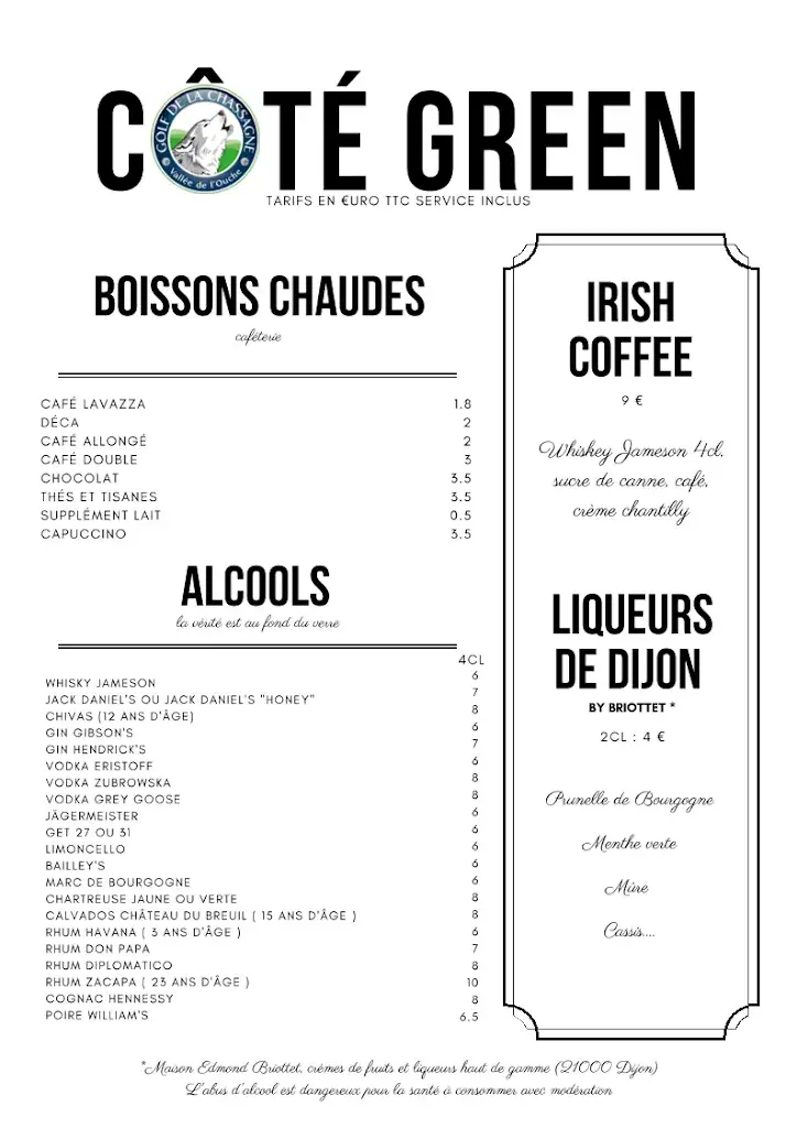 Menü_Côté Green Restaurant | Dijon - Mâlain Vallée De L' Ouche_Sainte-Marie-sur-Ouche_Bild_3