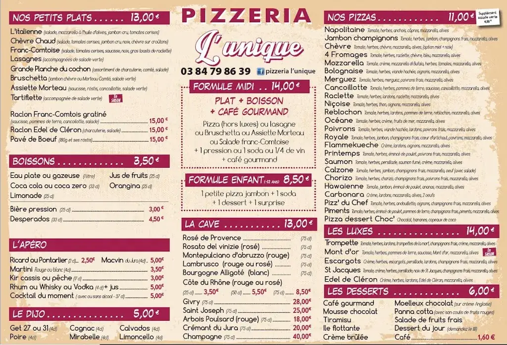Menu_Pizzeria L'Unique_Dampierre_image_2