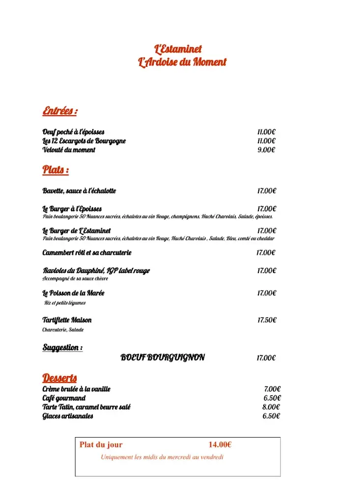 Menu_L'Estaminet Nevers_Nevers_image_1