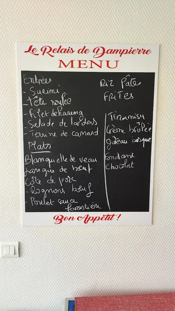 Menu_Le Relais De Dampierre restaurant bar tabac_Dampierre-en-Burly_image_3