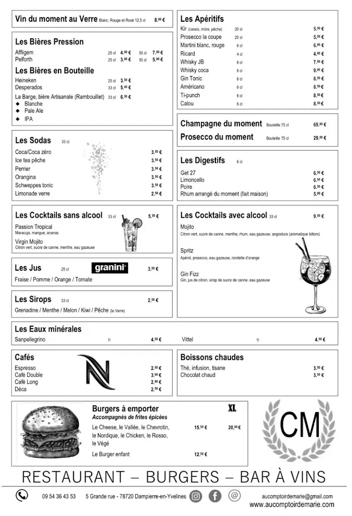 Menu_Au Comptoir de Marie_Dampierre-en-Yvelines_immagine_2