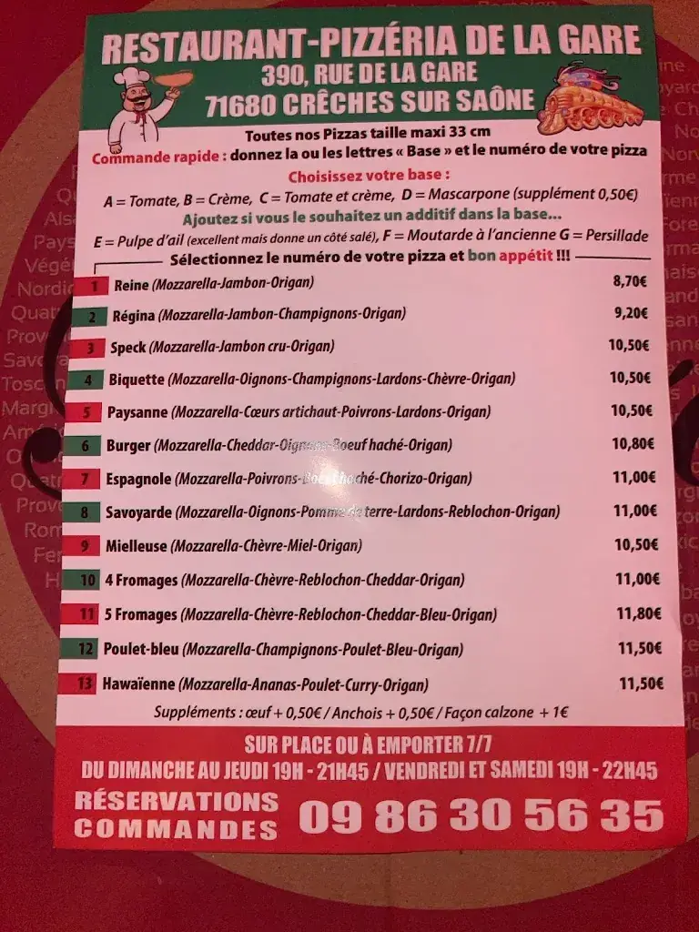 Menu_Bar Restaurant De La Gare_Crêches-sur-Saône_imagen_1