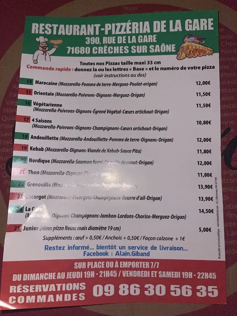 Menu_Bar Restaurant De La Gare_Crêches-sur-Saône_imagen_2