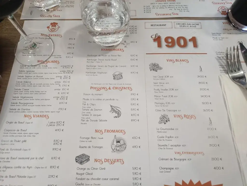 Menu_Restaurant Le 1901_Crêches-sur-Saône_immagine_3