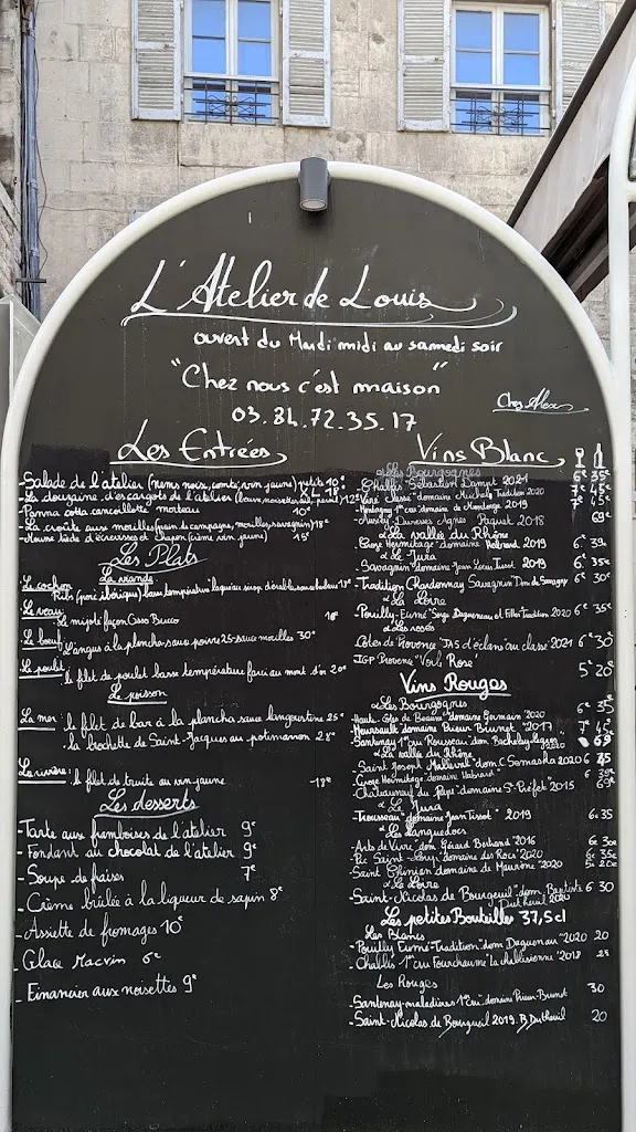 Menu_Restaurant Dole l'atelier de louis_Dole_image_4