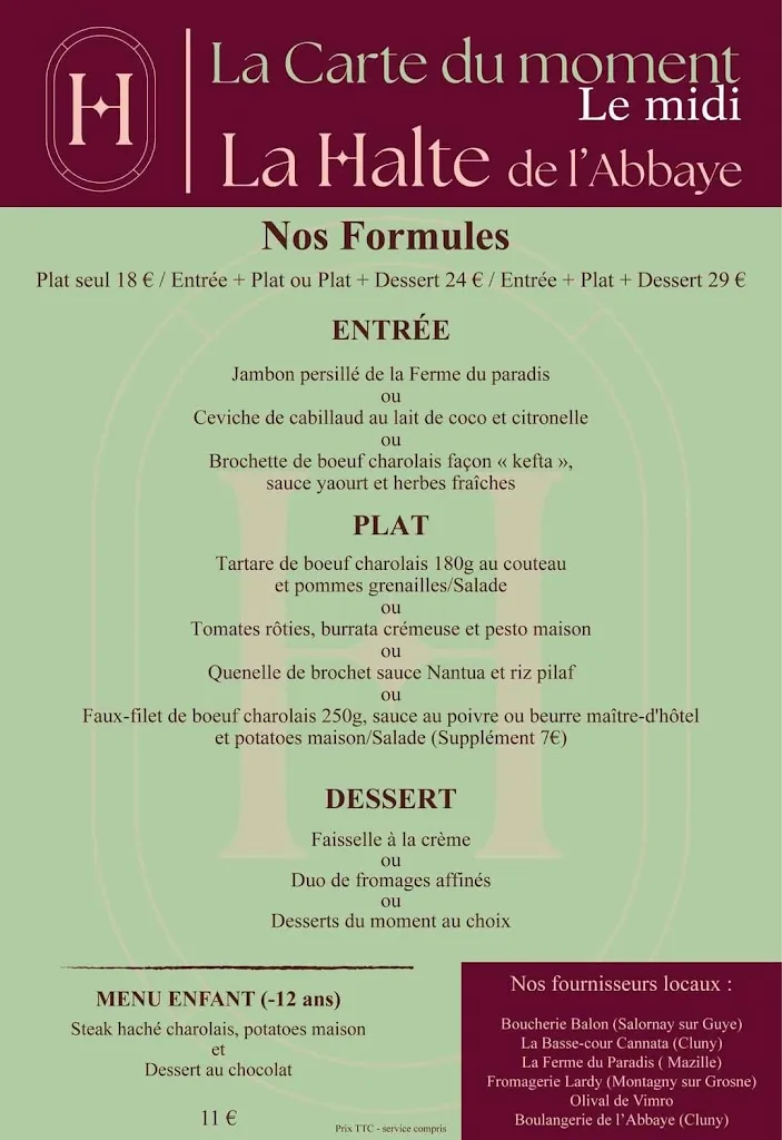 Menu_La Halte de L'Abbaye_Cluny_image_1