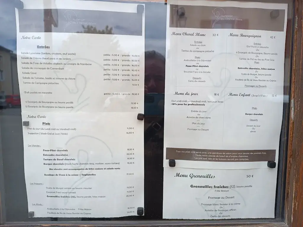 Menu_Auberge du Cheval Blanc_Cluny_image_1