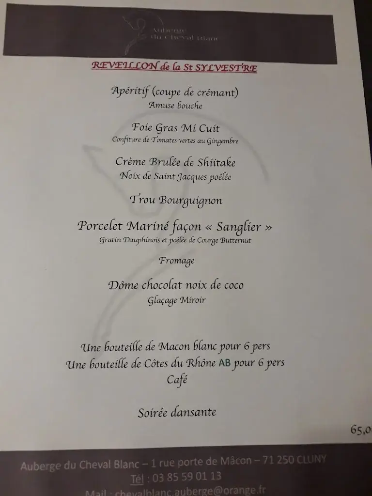 Menu_Auberge du Cheval Blanc_Cluny_image_4