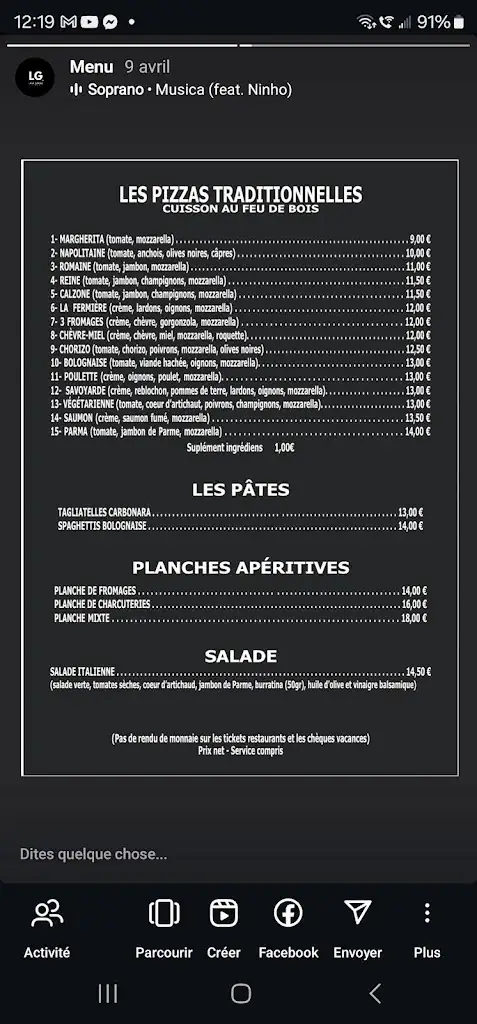 Menu_Le Loup Garou_Cluny_image_1